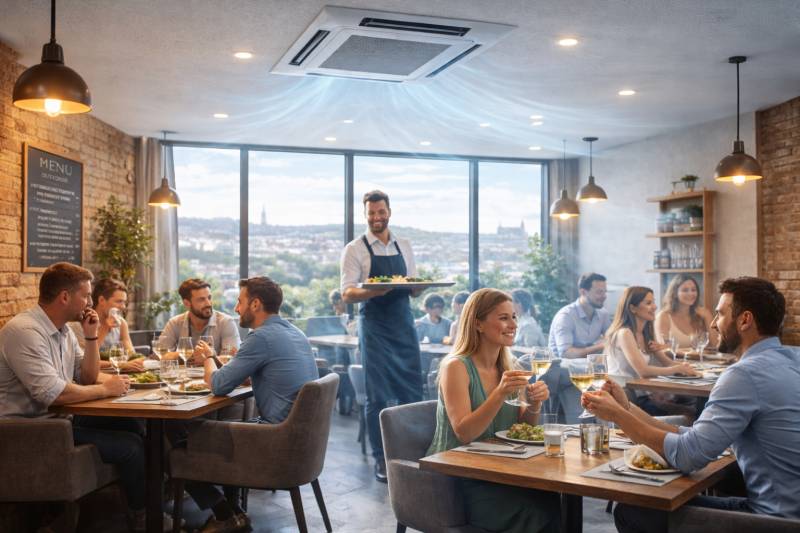 Pose d'une climatisation réversible dans un restaurant à Lyon 6 Brotteaux 