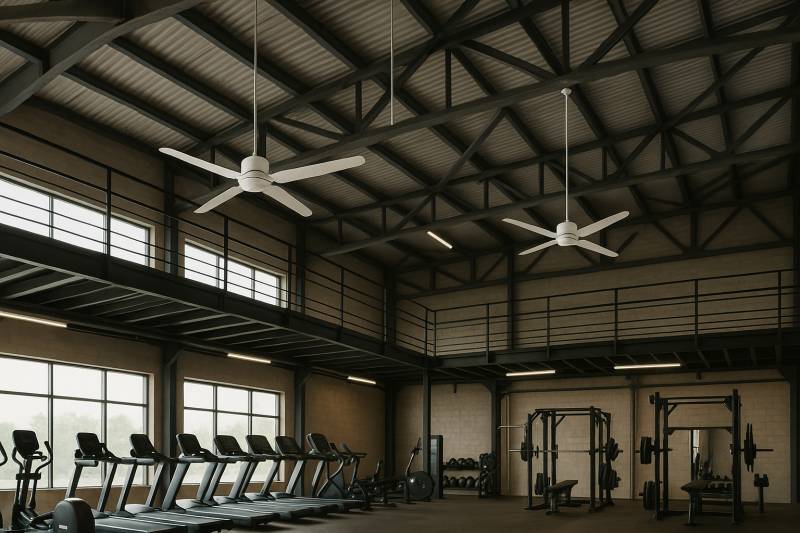 Pose de déstratificateurs thermiques dans une salle de sport à Clermont-Ferrand