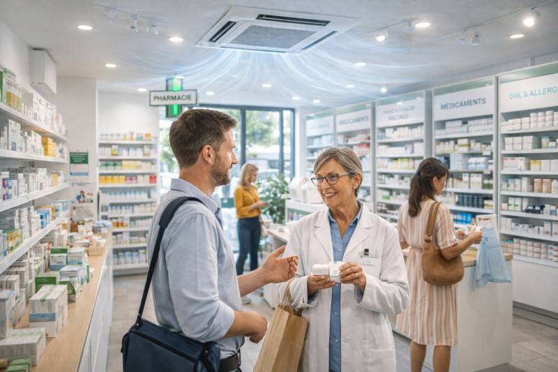 Pose d'un système de climatisation pour dans une pharmacie à Lyon