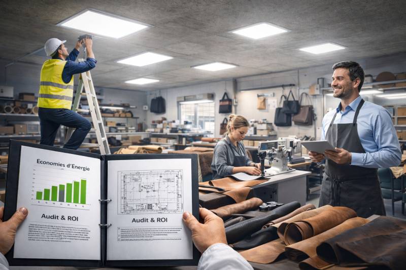 Entreprise experte en éclairage des ateliers cuir et textile à Lyon et en Auvergne-Rhône-Alpes