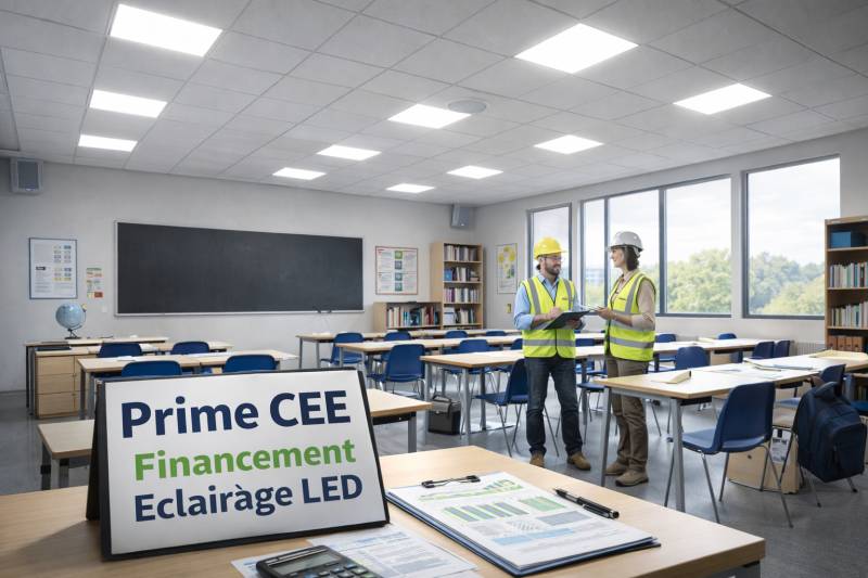 Rénovation de l'éclairage LED d'une école à Lyon, avec des solutions éligibles à la prime CEE