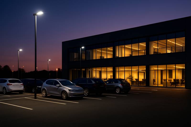 Installation d’un éclairage automatique en extérieur d'une entreprise à Lyon